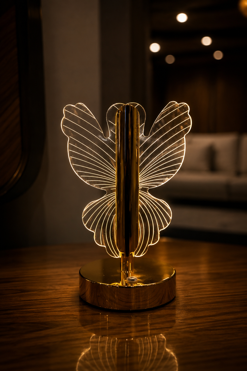 VIBE CART rechargeable LED lamp, butterfly design, front view